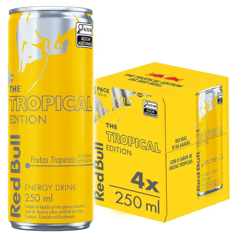 Pack de 4 Latas Red Bull Energético, Tropical, 250ml