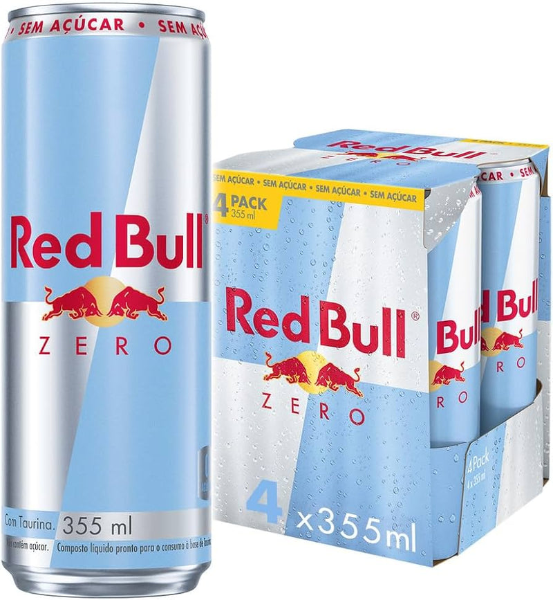 Pack de 4 Latas Red Bull Energético, Sem Açúcar, 355ml