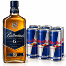 Kit Whisky BALLANTINE'S 12 anos 750ml 1un & 6x Energético RED BULL Energy Drink 250ml 6un