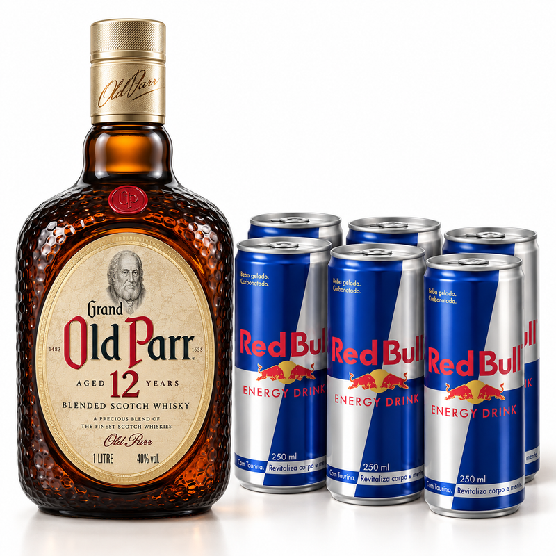Kit Old Parr + Redbull 6x250ml - Dose Certa™