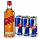 Kit Whisky Red Label 750ml + Pack Energéticos Red Bull 250ml Com 6 Unidades