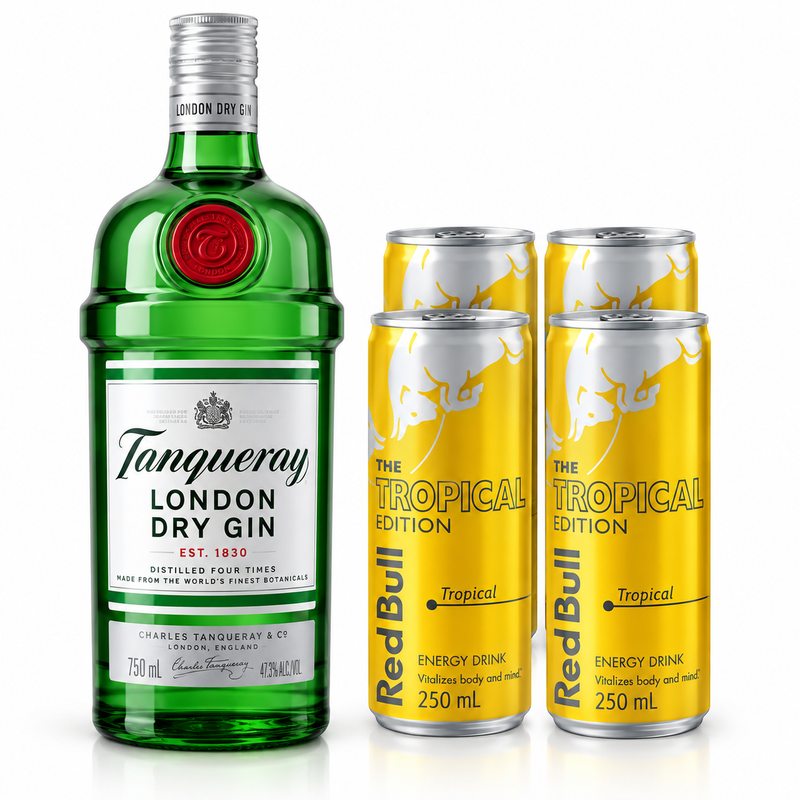 Kit Gin Tropical Tanqueray + 4 Red Bull Tropical 250ml