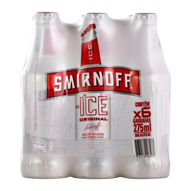 Pack Bebida Alcoólica Gaseificada Limão Smirnoff Ice Garrafa 6x275ml